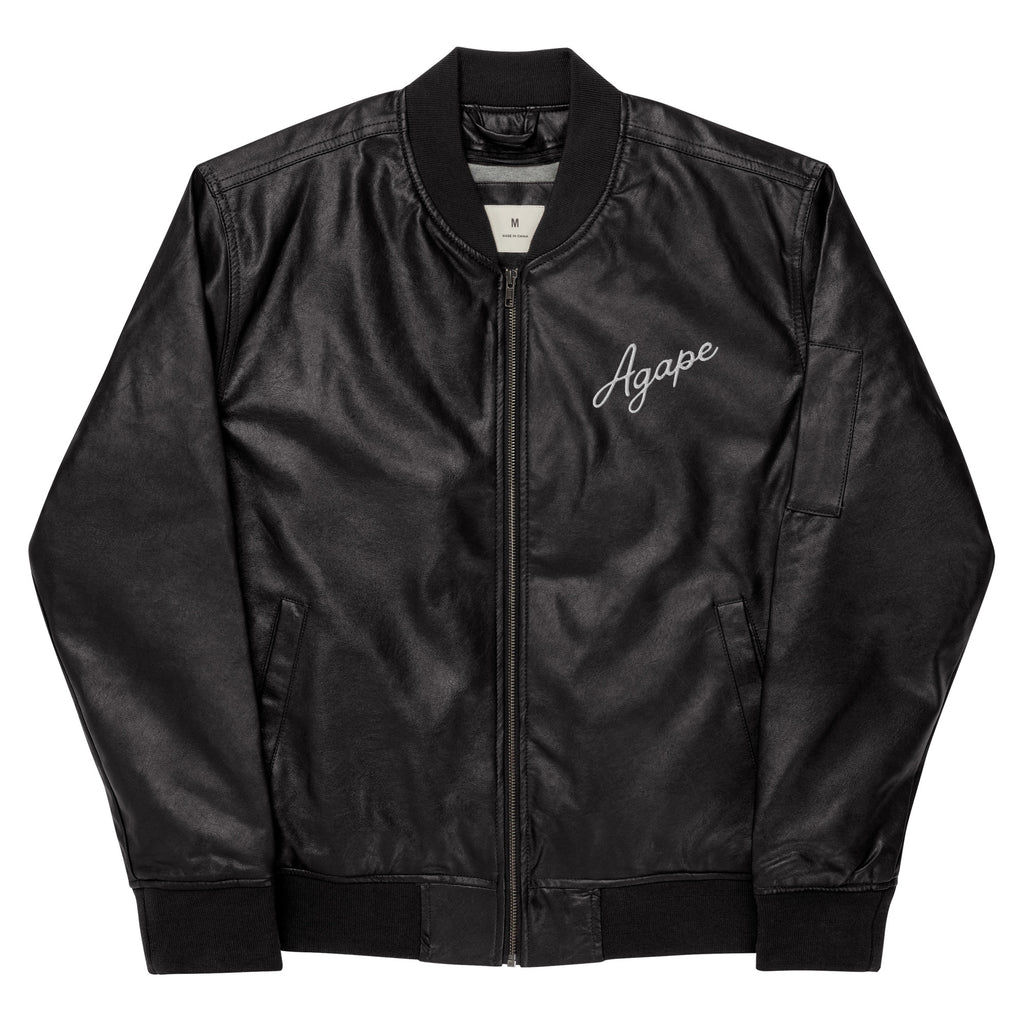 Agape Leather Bomber Jacket