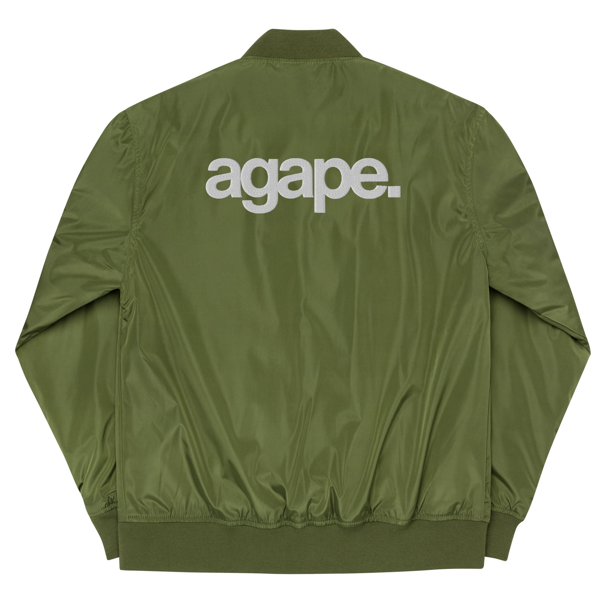 agape. recycled bomber jacket