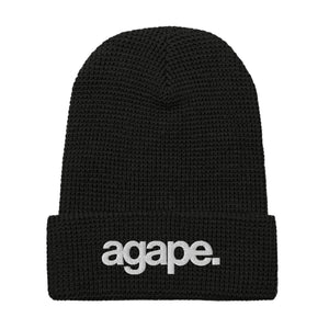 agape. Embroidered Waffle beanie