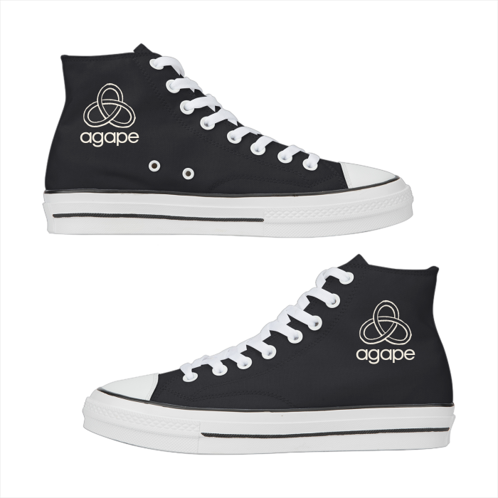 Agape High Top Canvas Sneakers (Black Beauty)