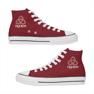 Agape High Top Canvas Sneakers (Pomegranate)