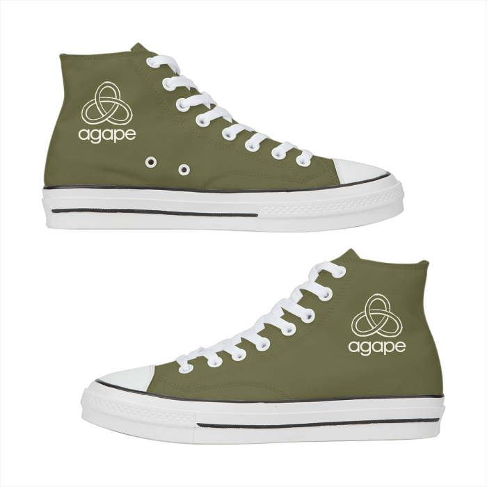 Agape High Top Canvas Sneakers (Olive Branch)