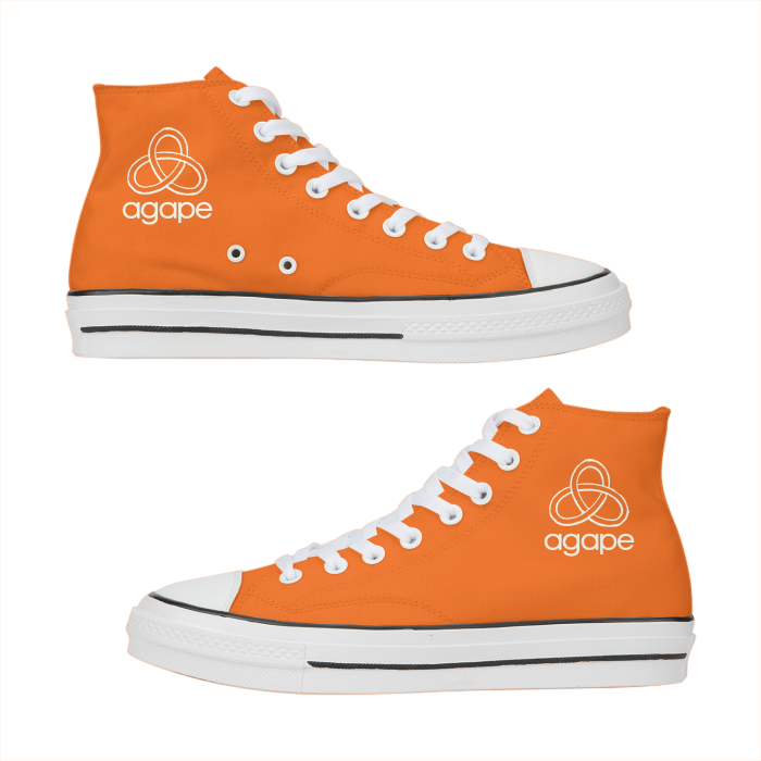Agape High Top Canvas Sneakers (Orange Creamsicle)