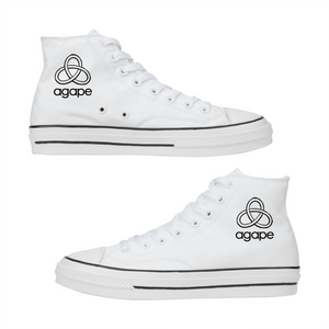 Agape High Top Canvas Sneakers (White Out)